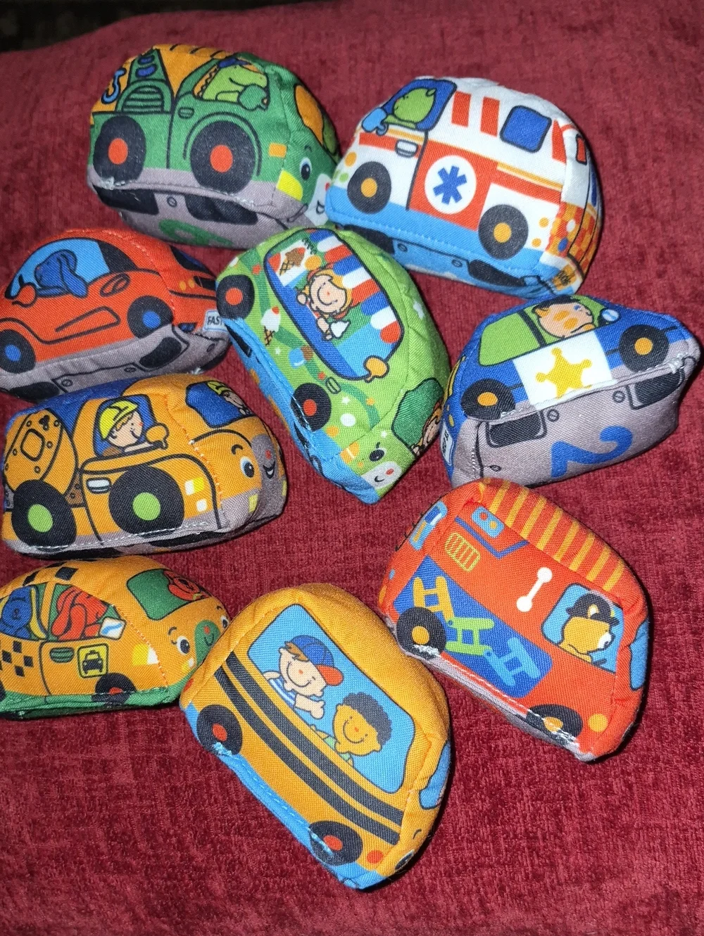 Melissa & Doug Baby Lot Of 7 Take Along Town Soft Cars